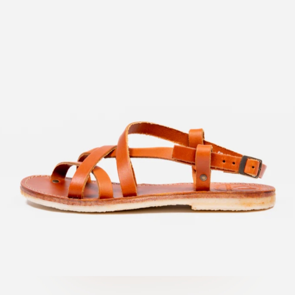 Women's Tan Leather Bornholm Duckfeet Sandals